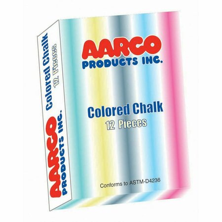 AARCO Colored Chalk (12 boxes), 12PK CCS-12